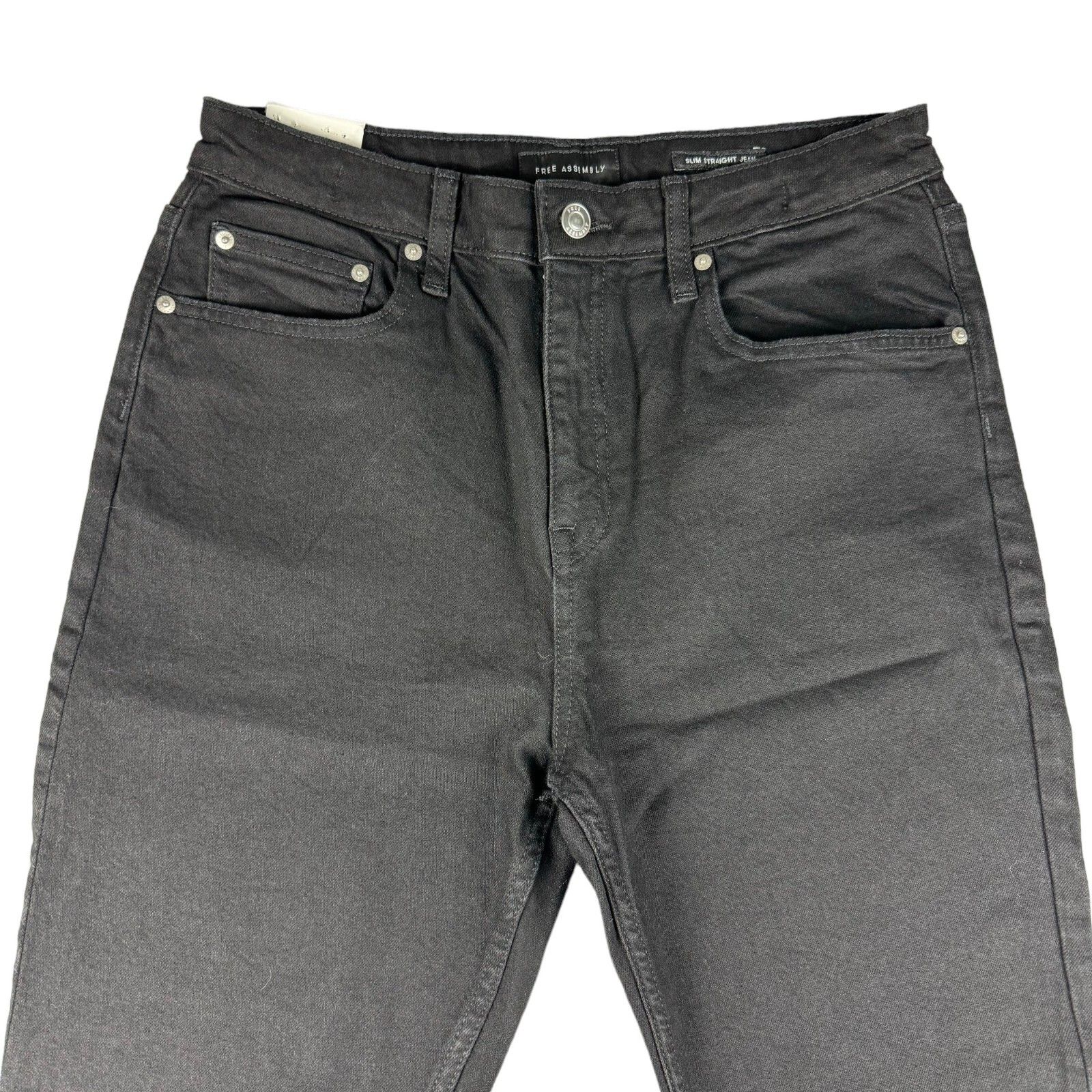 Free Assembly Jeans Womens 18 Black Slim Straight Leg Pants Casual Cotton Nwt — image 5 of 8